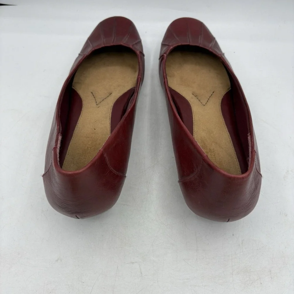Naturalizer Shoes Womens Size 11 M Farrah Dark Red‎ Loafers Leather Wedge